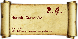 Masek Gusztáv névjegykártya